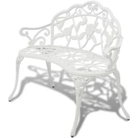 Banco de jardín de aluminio fundido blanco 100 cm de vidaXL, Bancos de jardín - Ref: Foro24-42167, Precio: 141,23 €, Descuent...