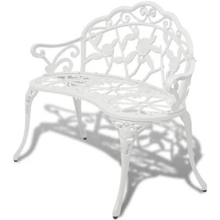 Banco de jardín de aluminio fundido blanco 100 cm de vidaXL, Bancos de jardín - Ref: Foro24-42167, Precio: 141,23 €, Descuent...