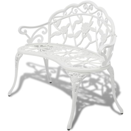 Banco de jardín de aluminio fundido blanco 100 cm de vidaXL, Bancos de jardín - Ref: Foro24-42167, Precio: 158,73 €, Descuent...