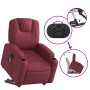 Sillón de masaje elevable eléctrico tela rojo tinto en Sillones | Comprar online en Foru.es