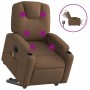 Sillón de masaje eléctrico reclinable elevable tela marrón en Sillones | Comprar online en Foru.es