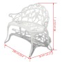 Banco de jardín de aluminio fundido blanco 100 cm de vidaXL, Bancos de jardín - Ref: Foro24-42167, Precio: 158,73 €, Descuent...