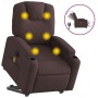 Sillón masaje eléctrico reclinable elevable tela marrón oscuro en Sillones | Comprar online en Foru.es