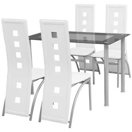 Conjunto de comedor de cinco piezas blanco de vidaXL, muebles para cocinas y comedores - Ref: Foro24-242909, Precio: 307,85 €...