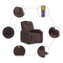 Sillón masaje eléctrico reclinable elevable tela marrón oscuro en Sillones | Comprar online en Foru.es