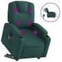 Sillón masaje eléctrico reclinable elevable tela verde oscuro en Sillones | Comprar online en Foru.es