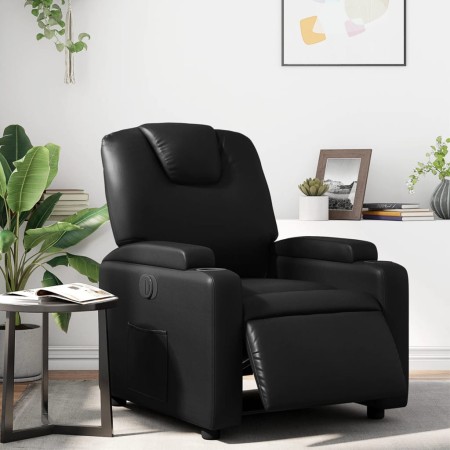 Sillón reclinable eléctrico de cuero sintético negro en Sillones | Comprar online en Foru.es