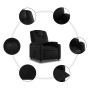 Sillón reclinable eléctrico de cuero sintético negro en Sillones | Comprar online en Foru.es