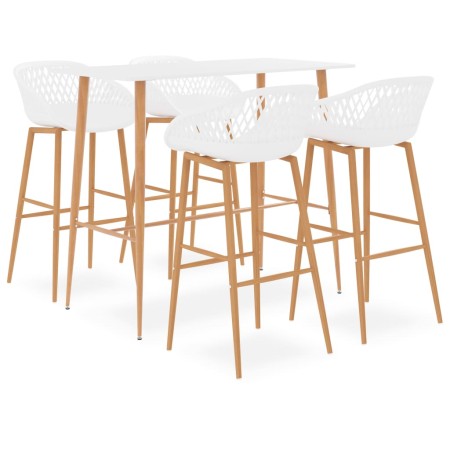 Mesa alta y taburetes de bar de 5 piezas blanco de , muebles para cocinas y comedores - Ref: Foro24-3057435, Precio: 439,77 €...