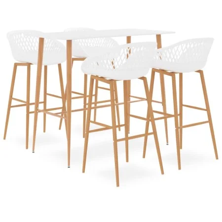 Mesa alta y taburetes de bar de 5 piezas blanco de , muebles para cocinas y comedores - Ref: Foro24-3057435, Precio: 403,70 €...