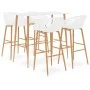 Mesa alta y taburetes de bar de 5 piezas blanco de , muebles para cocinas y comedores - Ref: Foro24-3057435, Precio: 403,70 €...