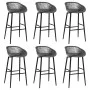 Mesa alta y taburetes de bar 7 piezas negro y gris de , muebles para cocinas y comedores - Ref: Foro24-3057475, Precio: 551,6...