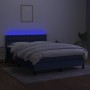 Cama box spring colchón y luces LED tela azul 140x200 cm de , Camas y somieres - Ref: Foro24-3133483, Precio: 447,80 €, Descu...