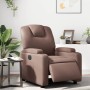 Sillón reclinable eléctrico de cuero sintético marrón en Sillones | Comprar online en Foru.es