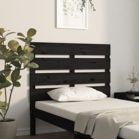 Cabecero de cama madera maciza de pino negro 100x3x80 cm de , Cabeceros y pies de cama - Ref: Foro24-821336, Precio: 42,35 €,...