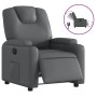 Sillón reclinable eléctrico de cuero sintético gris en Sillones | Comprar online en Foru.es