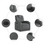 Sillón reclinable eléctrico de cuero sintético gris en Sillones | Comprar online en Foru.es