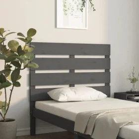 Bettkopfteil aus massivem grauem Kiefernholz, 100 x 3 x 80 cm von , Kopf- und Fußteile - Ref: Foro24-821334, Preis: 41,87 €, ...
