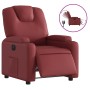 Sillón reclinable eléctrico de cuero sintético rojo tinto en Sillones | Comprar online en Foru.es