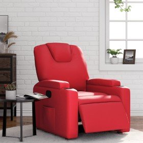 Sillón reclinable eléctrico de cuero sintético rojo en Sillones | Comprar online en Foru.es