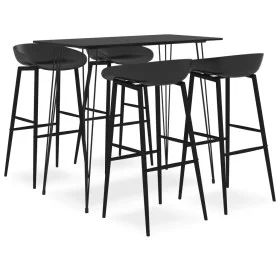 Mesa alta y taburetes de bar 5 piezas negro de , muebles para cocinas y comedores - Ref: Foro24-3057381, Precio: 365,66 €, De...