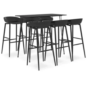 Mesa alta y taburetes de bar 7 piezas negro de , muebles para cocinas y comedores - Ref: Foro24-3057395, Precio: 534,00 €, De...