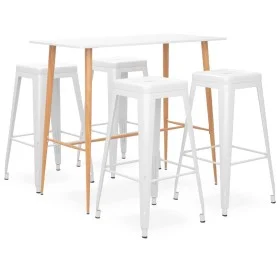 Mesa alta y taburetes de bar 5 piezas blanco de , muebles para cocinas y comedores - Ref: Foro24-3057430, Precio: 457,25 €, D...