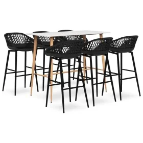 Set de bar de 7 piezas blanco y negro de , muebles para cocinas y comedores - Ref: Foro24-3057445, Precio: 567,93 €, Descuent...