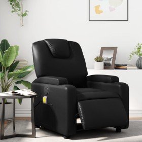 Sillón de masaje reclinable eléctrico cuero sintético negro en Sillones | Comprar online en Foru.es