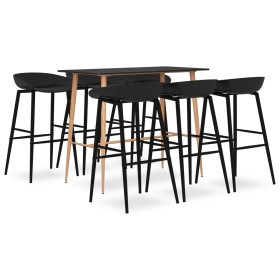 Mesa alta y taburetes de bar 7 piezas negro de , muebles para cocinas y comedores - Ref: Foro24-3057479, Precio: 552,96 €, De...