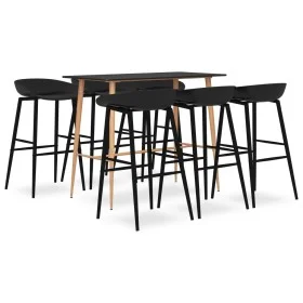 Mesa alta y taburetes de bar 7 piezas negro de , muebles para cocinas y comedores - Ref: Foro24-3057479, Precio: 539,67 €, De...
