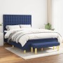 Cama box spring con colchón tela azul 140x200 cm de , Camas y somieres - Ref: Foro24-3137483, Precio: 541,03 €, Descuento: %