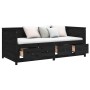 Sofá cama madera maciza de pino negro 75x190 cm de , Camas y somieres - Ref: Foro24-820920, Precio: 247,72 €, Descuento: %