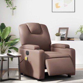 Sillón de masaje reclinable eléctrico cuero sintético marrón en Sillones | Comprar online en Foru.es