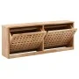 Banco zapatero de madera maciza de nogal 94x20x38 cm de , Zapateros y organizadores de calzado - Ref: Foro24-247599, Precio: ...