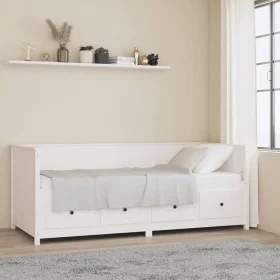 Sofá cama madera maciza de pino blanco 80x200 cm de , Camas y somieres - Ref: Foro24-820907, Precio: 324,39 €, Descuento: %