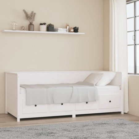 Sofá cama madera maciza de pino blanco 80x200 cm de , Camas y somieres - Ref: Foro24-820907, Precio: 328,88 €, Descuento: %
