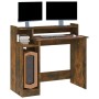 Escritorio con LED madera ingeniería roble ahumado 97x45x90 cm de , Escritorios - Ref: Foro24-820475, Precio: 58,71 €, Descue...