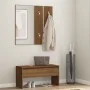 Brown oak plywood hallway furniture set by , Benches for halls and storage - Ref: Foro24-820480, Price: 82,04 €, Discount: %