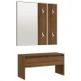 Brown oak plywood hallway furniture set by , Benches for halls and storage - Ref: Foro24-820480, Price: 82,04 €, Discount: %