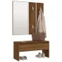 Brown oak plywood hallway furniture set by , Benches for halls and storage - Ref: Foro24-820480, Price: 82,04 €, Discount: %