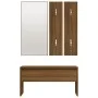 Brown oak plywood hallway furniture set by , Benches for halls and storage - Ref: Foro24-820480, Price: 82,04 €, Discount: %