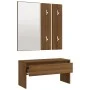 Brown oak plywood hallway furniture set by , Benches for halls and storage - Ref: Foro24-820480, Price: 82,04 €, Discount: %