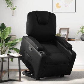 Sillón reclinable elevable cuero artificial negro en Sillones | Comprar online en Foru.es