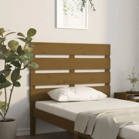 Solid honey brown pine wood headboard 100x3x80 cm by , Headboards and footboards - Ref: Foro24-821335, Price: 50,84 €, Discou...