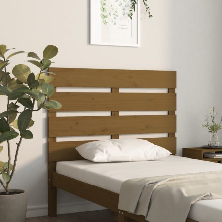 Cabecero madera maciza de pino marrón miel 100x3x80 cm de , Cabeceros y pies de cama - Ref: Foro24-821335, Precio: 51,55 €, D...