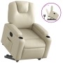 Sillón reclinable elevable cuero artificial color crema en Sillones | Comprar online en Foru.es