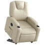 Sillón reclinable elevable cuero artificial color crema en Sillones | Comprar online en Foru.es