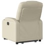 Sillón reclinable elevable cuero artificial color crema en Sillones | Comprar online en Foru.es