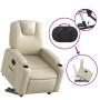 Sillón reclinable elevable cuero artificial color crema en Sillones | Comprar online en Foru.es
